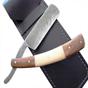 ASAP Foldable Damascus Stainless Steel Cut Throat <b>Razor</b> for <b>Men</b> Luxury Barber Straight <b>Razor</b> with Wood Handle - Product Image 2