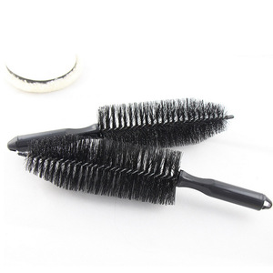 Brosse pour pneus de voiture, outil de nettoyage de roues à poils longs de 2.5 cm, matériau ABS noir - Product Image 2