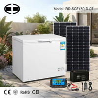 Congelador Solar de 150L, DC 12V 24V, Doble Voltaje, Congelador Profundo, Máquina de Hielo para Almacenamiento en Hogares, Tiendas y Aldeas Aisladas