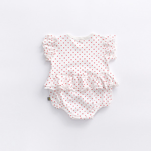 Vente en gros de combinaisons pour bébés filles de 0 à 24 mois, tenue d'été à manches volantées - Product Image 4