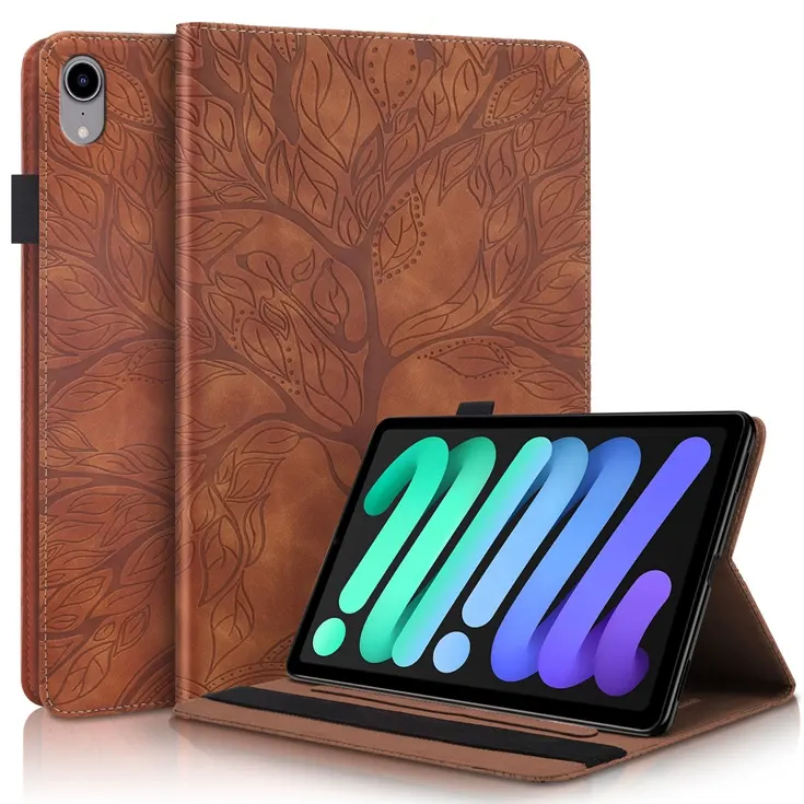 Fashion Tree Wallet Leather Case For IPad Mini 1 2 3 4 5 Tablet Cards Slot Stand Cover Auto Wake Up & Sleep Function