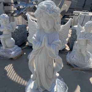 Estatua de Querubín de Mármol Tallada a Mano Personalizada para Jardín y Proyecto Conmemorativo de Cementerio, Escultura Clásica Italiana de Putto - Product Image 3