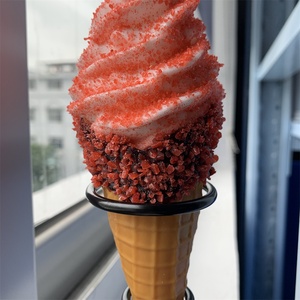 Chocolate Crispy <b>Waffle</b> <b>Cone</b> Original Ice Cream Strawberry Freeze-dried Crispy Sugar Powder Beach Model Faux Soft Serve Props - Product Image 6
