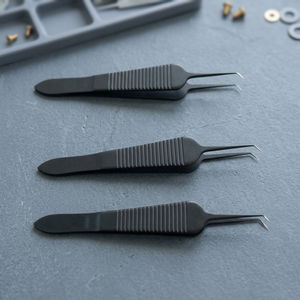 Pinzas Rectas y Curvas Manuales de Acero Inoxidable con Certificación CE, Instrumentos Quirúrgicos para Trasplante Capilar - Product Image 1