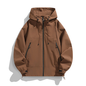 Aoyema personnalisé unisexe printemps automne extérieur <span class=keywords><strong>imperméable</strong></span> manteau de sport <span class=keywords><strong>coupe</strong></span>-<span class=keywords><strong>vent</strong></span> fermeture éclair hommes femmes voyage alpinisme <span class=keywords><strong>veste</strong></span> - Product Image 3