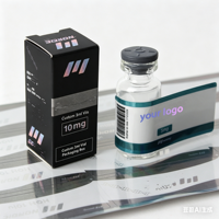 Étiquettes d'emballage personnalisées pour flacons de peptides avec logo imprimé en usine, 1 ml, 3 ml, 10 ml, boîtes holographiques et étiquettes