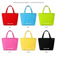 Maßgefertigte Bestickte Strapazierfähige Reine Baumwolle Wiederverwendbare Einkaufstasche Schultertasche Handtasche Leere Canvas-Tragetasche mit D-Ring
