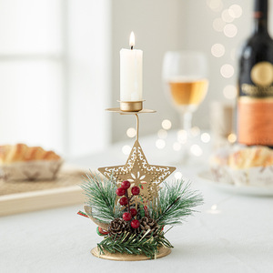 Fenlan Cono di Pino Dorato in Ferro, Ornamento da Finestra e Scrivania, Vassoio Portacandele Natalizio, Decorazioni Festive per Creare Atmosfera 15cm - Product Image 2