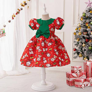 Nouvelle <span class=keywords><strong>robe</strong></span> de Noël fille père noël <span class=keywords><strong>robe</strong></span> imprimée enfants fête scène Performance - Product Image 6