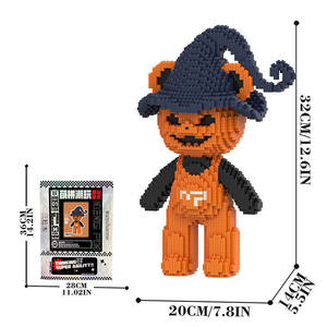 Bloques de Construcción MPIN, Modelo de <span class=keywords><strong>Bruja</strong></span> Calabaza y Oso Mediano, Ladrillos Educativos para Niños, Juguete de Construcción de Plástico, Regalo de Navidad - Product Image 1