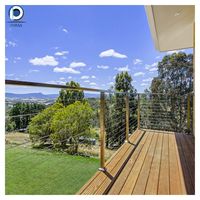 Balustrade en câble d'acier inoxydable sur mesure pour escalier, terrasse, balcon