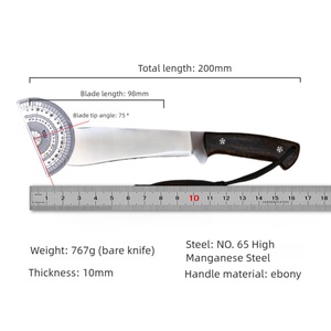 Cuchillo de Bolsillo Táctico Recto de Acero Inoxidable de Alta Calidad con Mango de Madera G10 y Funda de Plástico para Supervivencia al Aire Libre - Product Image 6