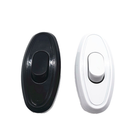 Interrupteur de lampe de chevet petit câblage lampe de table à main ventilateur électrique appareils ménagers bouton ligne unique noir blanc 250VAC