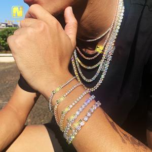 CRAZY FLASHY Factory Stocks en vrac Moissanite Tennis Collier <span class=keywords><strong>Bracelet</strong></span> MOINS CHER DANS L'<span class=keywords><strong>HISTOIRE</strong></span> Hip Hop Bijoux Tennis Chaîne - Product Image 4