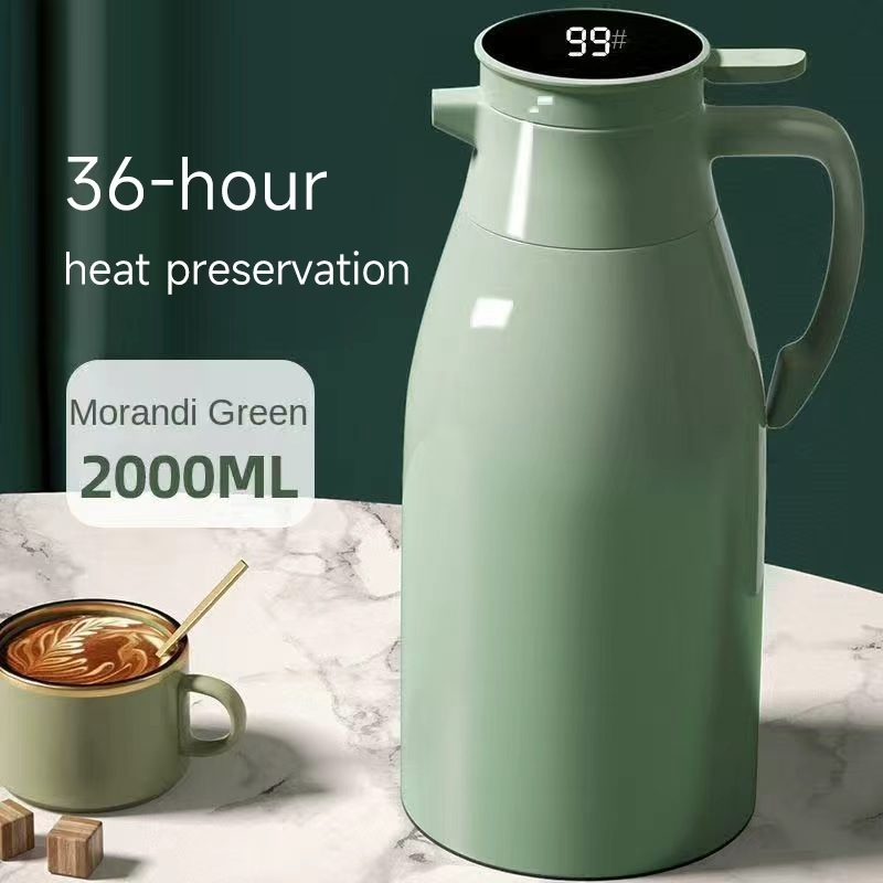 Smart Thermal Pot Double Wall Glass Liner Temperature Display Minimalist Hand Grip Household Large Capacity 24-36 Hours Heat view 2