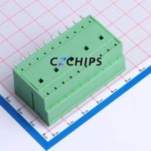 DB2ERH-5.08-2*10P-GN Plug-in Terminal Block Bent Lead Through Hole,P=5.08mm Board-to-Board / Socket - Closed 2x10P 5.08mm Green - Product Image 2