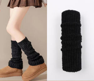 जापानी शैली महिलाओं की सर्दियों मोटी ऊन पैर के वार्मर लंबे ट्यूब फज़ी गर्म नरम पैर जूते के लिए मोजे - Product Image 6