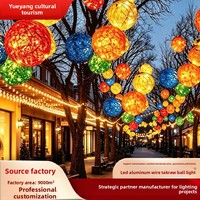 Guirlandes lumineuses LED en aluminium, sphériques, pour l'éclairage des arbres, idéales pour les fêtes, le tourisme culturel, lampes suspendues pour arbres