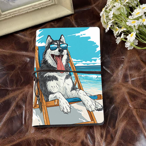 A6 Notebook fatto a mano bellissimo regalo di copertina per i team finanziari ottimo per le note di bilancio e il monitoraggio delle spese <span class=keywords><strong>con</strong></span> il cane Husky su essere - Product Image 2