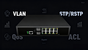 JDT-0802S-L2 8端口千兆托管PoE + 交换机，带2个SFP，120瓦预算，VLAN，业务服务质量闭路电视 - Product Image 4