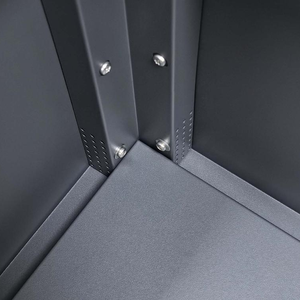 Armoire extérieure moderne en métal personnalisable pour balcon et terrasse, jardinière surélevée en acier galvanisé avec rangement - Product Image 6