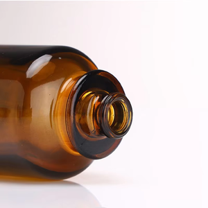 Botella de Perfume Redonda de Vidrio Ámbar de Lujo Vacía de 30 ml, 50 ml, 100 ml con Tapa de Bola de Madera - Product Image 6