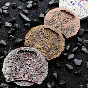 ชุดรูปแบบฮาโลวีน7-in-1ลูกเต๋าโลหะเดี่ยวหมุนปลายนิ้วลูกเต๋าสำหรับเกมกระดาน DND RPG - Product Image 5