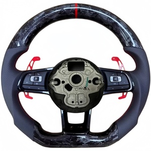 Volant <span class=keywords><strong>de</strong></span> voiture personnalisé en cuir perforé et fibre <span class=keywords><strong>de</strong></span> carbone forgée pour Volkswagen Golf 7R - Vente en gros - Product Image 1