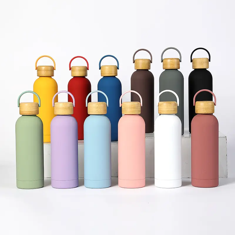 Custom Blank DIY Double Wall Small Mouth Drink Bottle 350ml/500ml/750ml Insulated Stainless Steel Sport Water Bottle with Handle