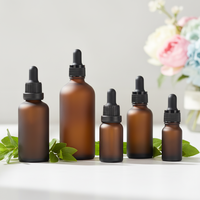 Flacon compte-gouttes en verre dépoli ambré pour huiles essentielles 30 ml, flacon cosmétique 60 ml avec compte-gouttes 1 OZ 2 OZ – Articles en stock