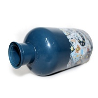 Diffuseur en verre transparent avec motif bohème blanc et noir, 550 ml, avec bouchon à vis et ensemble premium complet