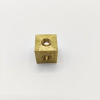 Cube en laiton massif de haute qualité de 20 mm avec trous filetés de 10 mm sur 6 côtés, usiné CNC, compatible électroérosion à fil