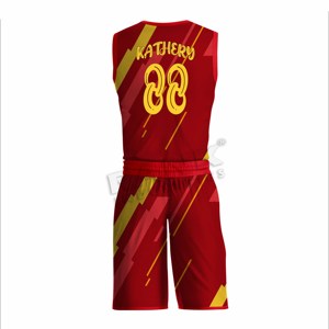 Uniforme de basket-ball pour hommes, ensemble de manches courtes, concevez votre propre uniforme de basket-ball, uniforme de basket-ball pour jeunes - Product Image 3