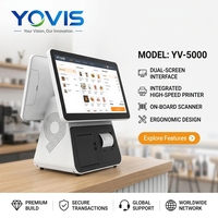 Terminal de point de vente tactile à double écran de 15,6 pouces, terminal de paiement tactile pour épicerie, station de paiement pour la vente au détail, utilisation B2B