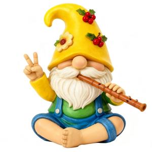 Estatua de Gnomo Divertida de Resina LiWei, Escultura Personalizable Pintada a Mano, Impermeable, Decoración para Jardín y Hogar, Figura de Gnomo Tocando la Guitarra - Product Image 5