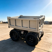 Chariot de jardin électrique 4x4 sans balais en acier, capacité 1100 lb, avec batterie 48V, benne motorisée pour aménagement paysager