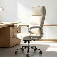 Chaise de bureau moderne avec fonction pivotante en cuir synthétique