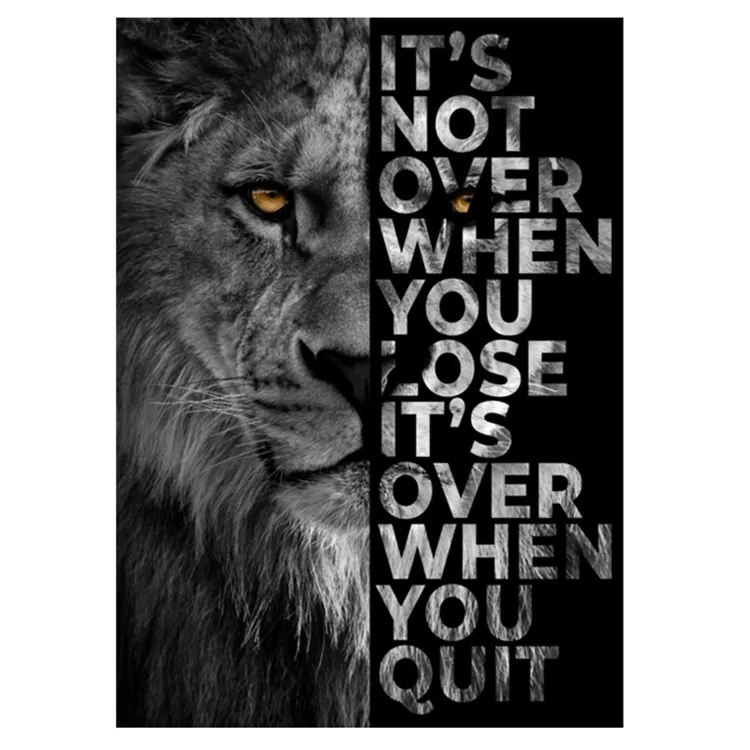 Wild Lion Letter Motivational Quote Art Animals Posters And Prints Inspirational Canvas Art