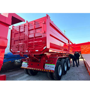 Semi-remorque benne basculante en U pour le transport du charbon, 3 essieux, 60 tonnes, 30 mètres cubes, benne arrière en U, prix - Product Image 5