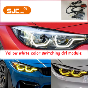 Módulo DRL de Doble Color SJC US STOCK para <span class=keywords><strong>BMW</strong></span> Serie <span class=keywords><strong>4</strong></span> M3 M4 F80 F82 F83 <span class=keywords><strong>LCI</strong></span> 2018-2020, Módulo de Faros Delanteros con Cambio de Color Amarillo/Blanco DRL - Product Image 1