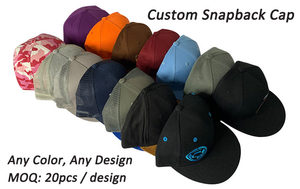 High Quality Custom Embroidered Logo Bulk Cotton Flat Brim Snapback Cap Sports Hip Hop Snaps Hat 6 Panel Custom Snapback Cap - Product Image 5