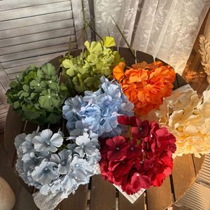 Jinxi <b>Artificial</b> <b>Hydrangea</b> Single Branch Silk Flower Wedding Home Decor Outdoor Photography Props - Product Image 1