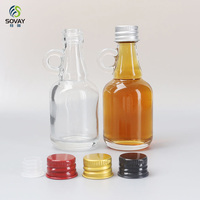 Bouteilles en verre pour sirop 3,4 oz, mini-bouteilles vides pour sirop d'érable avec poignée en boucle, réutilisables, transparentes, 100 ml