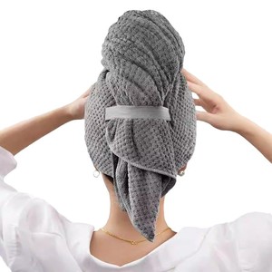 Gorro de secado de pelo de una pieza, grueso, 60x100cm, de secado rápido, de lana y coral, para mujer - Product Image 2