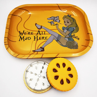 Kit de broyeur en métal pour biscuits et herbes séchées, forme de moulin à biscuits, 55 mm, plateau roulant en fer blanc 7x5.5 pouces, broyeur à 2 couches
