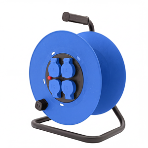 Enrouleur de câble portable en plastique 16A IP44 25/<span class=keywords><strong>50M</strong></span> avec prise Schuko, disjoncteur thermique et voyant lumineux - Product Image 5