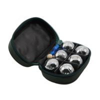Mini jeu de boules de pétanque en métal, 6 pièces, avec sac de transport à fermeture éclair, jeu de plein air pour jardin et plage