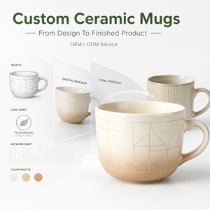 Taza de Cerámica Latte con Acabado Liso y Logotipo Personalizado para Cafeterías Especializadas, Hoteles, Proyectos de Vajilla al por Mayor, Suministro Listo para el Mercado - Product Image 1