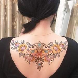 190x320mm étanche grands autocollants <span class=keywords><strong>de</strong></span> <span class=keywords><strong>tatouage</strong></span> temporaire <span class=keywords><strong>sur</strong></span> la poitrine coloré papillon fleur noeud papillon femmes collier <span class=keywords><strong>de</strong></span> diamants - Product Image 5