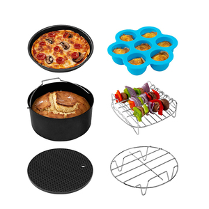 Set di 6 accessori per la maggior parte 5,8qt friggitrici ad aria forno torta e padella per <span class=keywords><strong>Pizza</strong></span> supporto in metallo spiedini e spiedini - Product Image 2